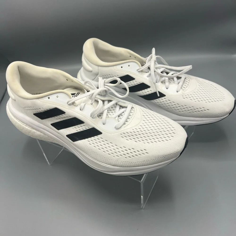 Adidas Shoes Mens Size 14 Supernova 2 White Black Mesh Low Top Running Sneaker - Picture 2 of 8